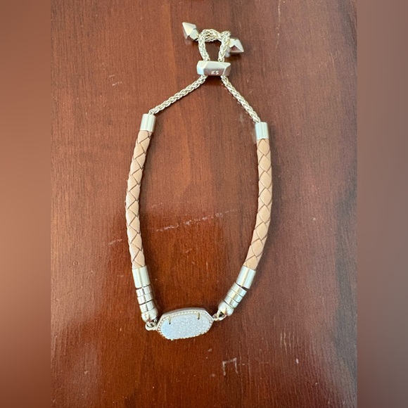 Kendra Scott Tan w/White Drusey Braided Necklace and matching Bracelet - Picture 4 of 5